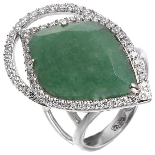 фото Element47 кольцо из серебра 925 пробы с авантюрином и кубическим цирконием er016092-x_ko_aw_001_wg, размер 17