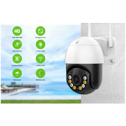 Уличная wifi камера xmeye icsee 2мп с блоком питания 250000₽