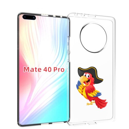 Чехол MyPads попугай-пират для Huawei Mate 40 Pro (NOH-NX9) задняя-панель-накладка-бампер