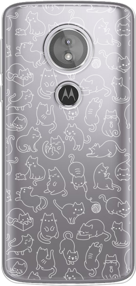 Силиконовый чехол на Motorola Moto G6 Play/E5 / Моторола Мото G6 Play/E5 "Шкодливые котики", прозрачный