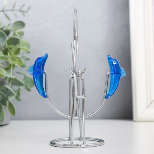 Маятник Дельфины друг за другом с кольцом 65 х 65 х 14 см 771₽