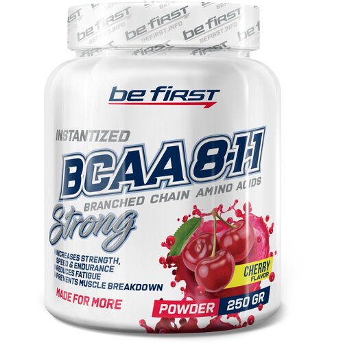 Аминокислота Be First BCAA 8:1:1 Instantized Powder, вишня, 250 гр. bcaa 8 1 1 strong instantized 350 г cherry вишня