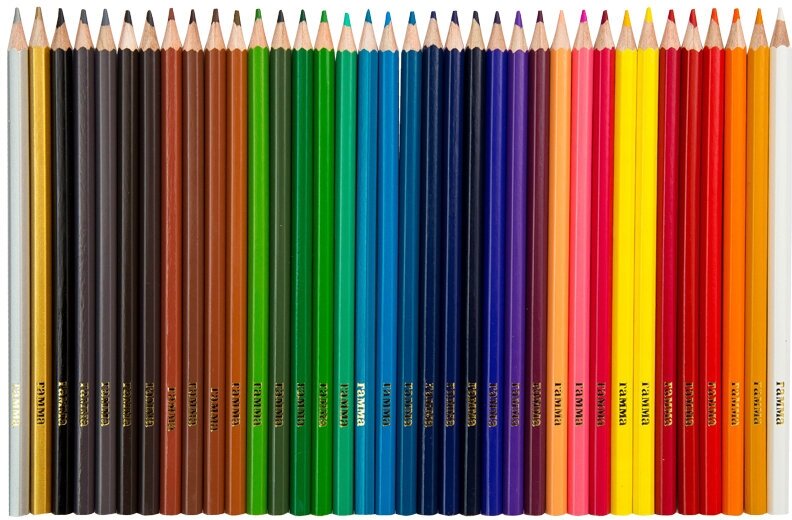 Цветные карандаши для школы 36 цветов, шестигранные / Набор цветных карандашей для рисования школьный Гамма "Классические"