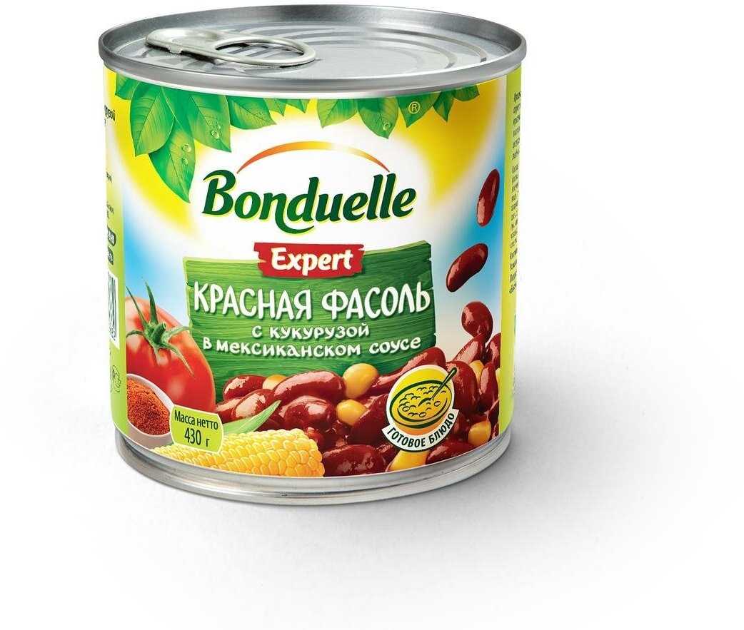 Упаковка из 12 штук Фасоль Бондюэль красная с кукур в мексиканском соусе 430г Венгрия