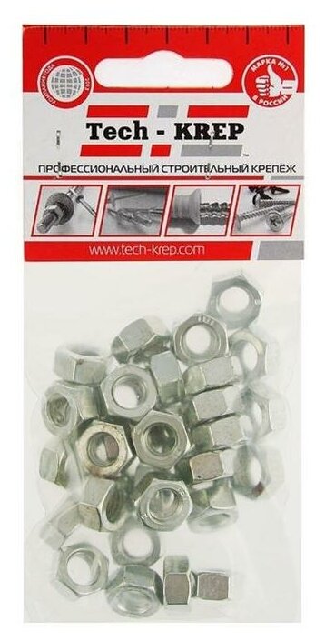 Гайка шестигранная М8 DIN 934 цинк. пакет (уп.35шт) Tech-Krep 103026