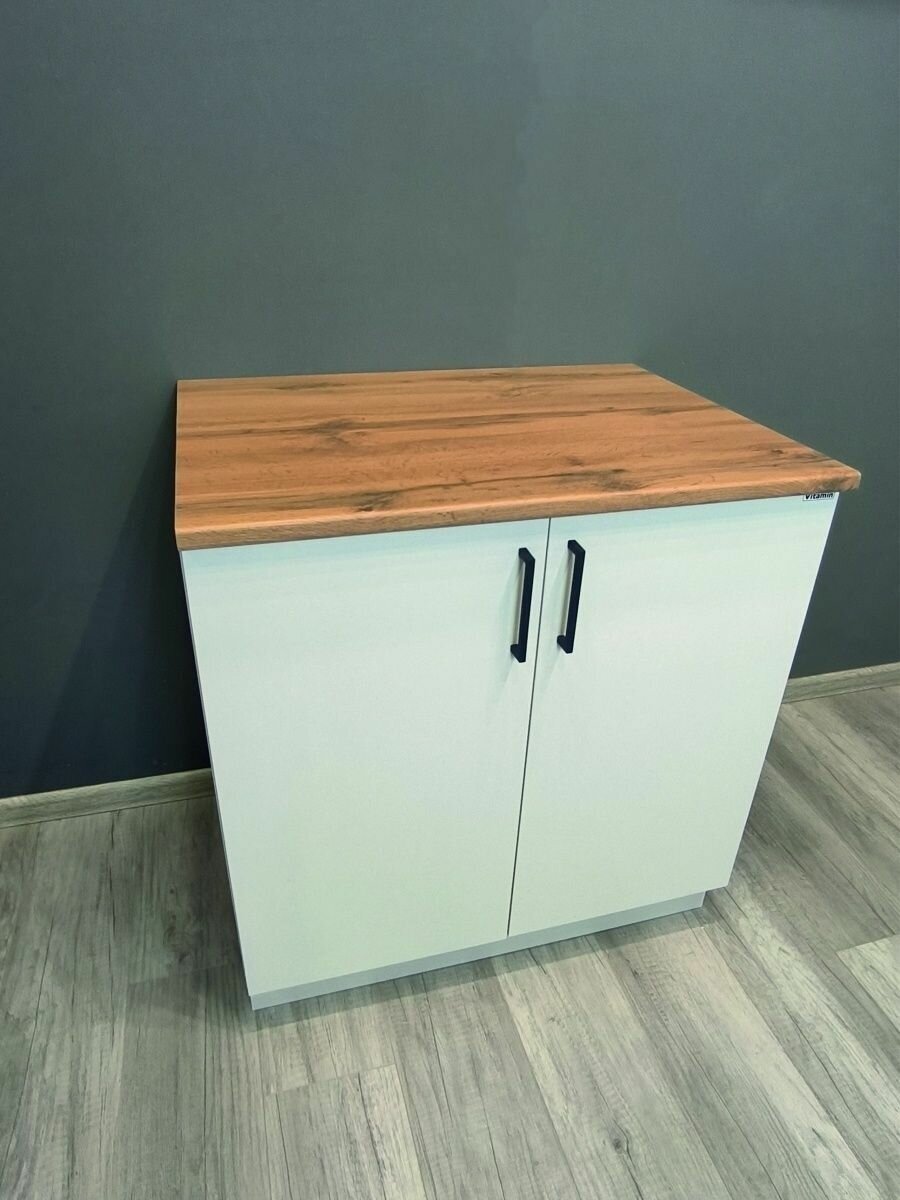Шкаф кухонный напольный с полкой белый ш.80см - фотография № 9