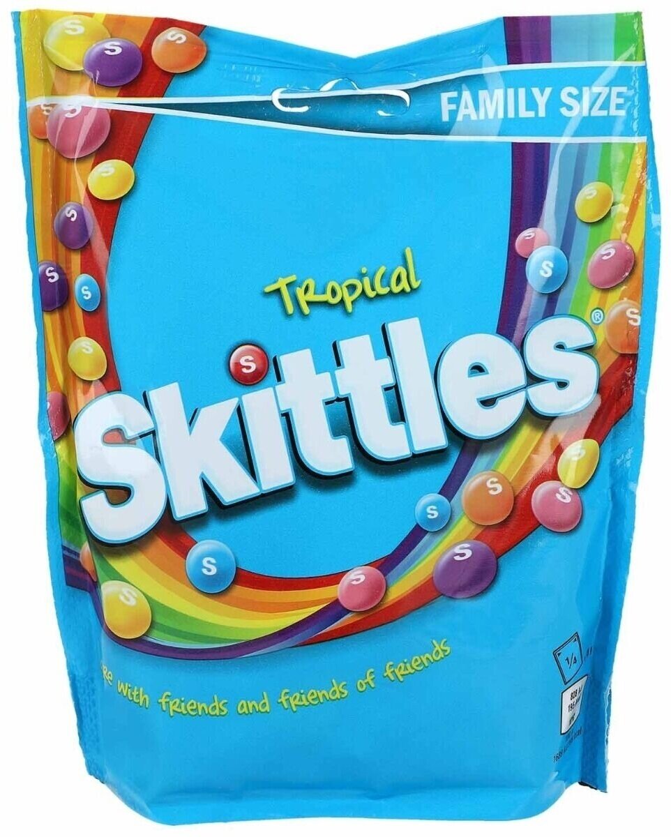 Конфеты драже Skittles/ Скитлс тропические фрукты 152 гр (Ирландия)