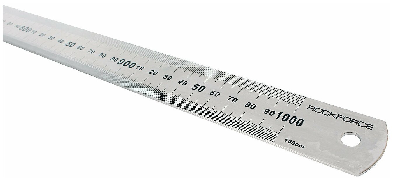 Линейка металлическая измерительная с таблицей перевода 1000мм ROCKFORCE RF-5096P100 - фотография № 4