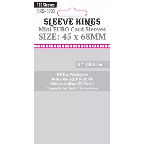 Протекторы для настольных игр Sleeve Kings Mini Euro (45x68мм) - 110шт, 60 микрон