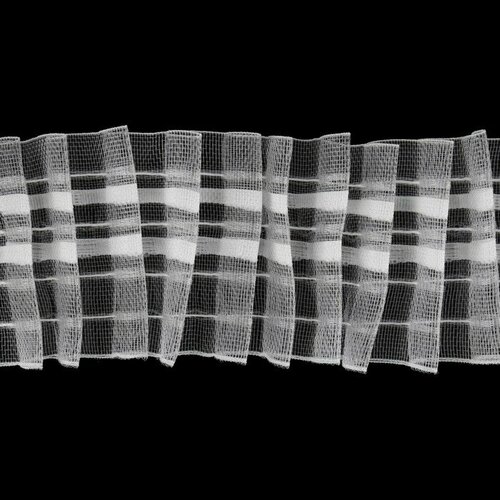 SUI Шторная лента фиксированная сборка органза 6 см 50 1 м цвет прозрачныйбелый 1723₽