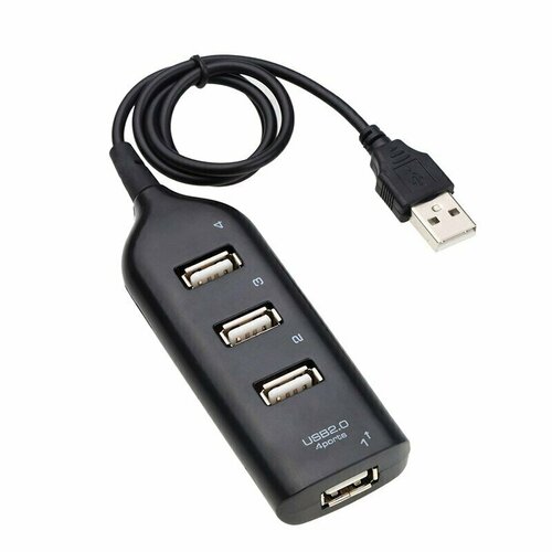 4 PORT 2.0 USB HUB / USB-разветвитель USB 2.0 Type-A x4, черный