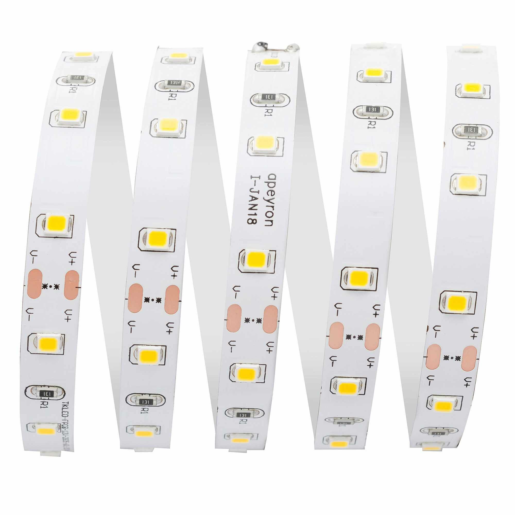 Светодиодная лента для подсветки рабочей зоны SMD 5050 60 диод/15 Вт/м 24 В 10 мм IP20 5 м холодный белый свет Apeyron - фото №12