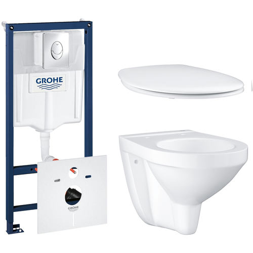 Комплект инсталляции GROHE Bau Ceramic с унитазом и сиденьем с микролифтом (NW0107)