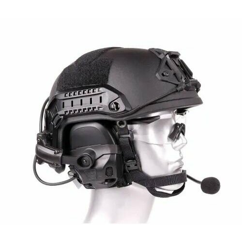 Наушники активные тактические 6TH Gen Tactical headset стрелковые/гарнитура/поворотные крепления на шлем черный