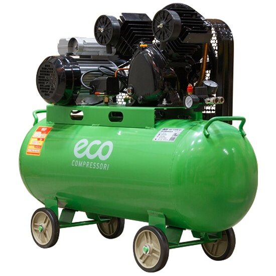 Компрессор Eco AE-1005-B1 (380 л/мин, 8 атм, ременной, масляный, ресив. 100 л, 220 В, 2.20 кВт)