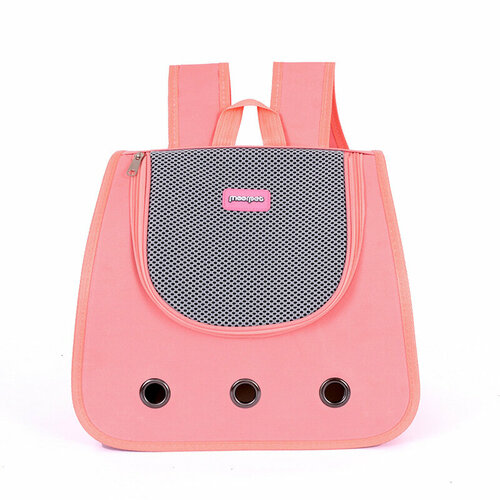 Кошачья сумка, дышащая, складная, розовая, 3 отверстия, 35x26x30 см