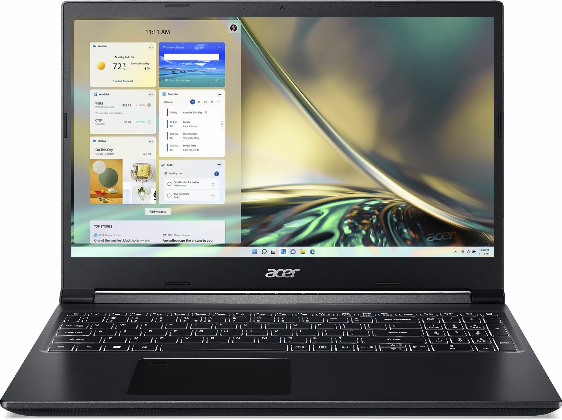 15.6" Ноутбук Acer Aspire 7 A715-42G-R427 1920x1080, AMD Ryzen 7 5700U 1.8 ГГц, RAM 16 ГБ, DDR4, SSD 512 ГБ, NVIDIA GeForce RTX 3050, Windows 11 Home, черный