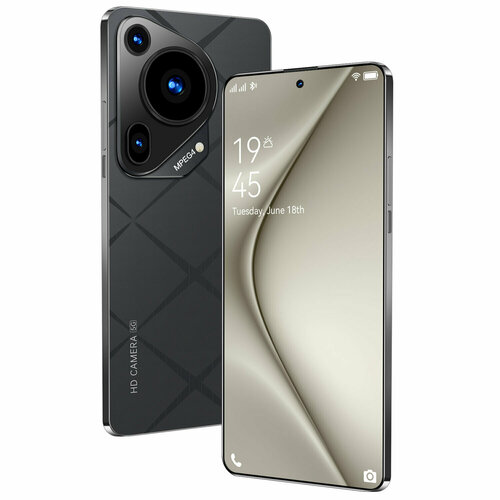 Смартфон P70 Ultra 12512 ГБрусская версия сеть 4G две SIM-карты ударопрочная и водонепроницаемая защита мощный процессор плавная игровая функция гибкая камера длительное время автономной работы черный матовый черный 11999₽