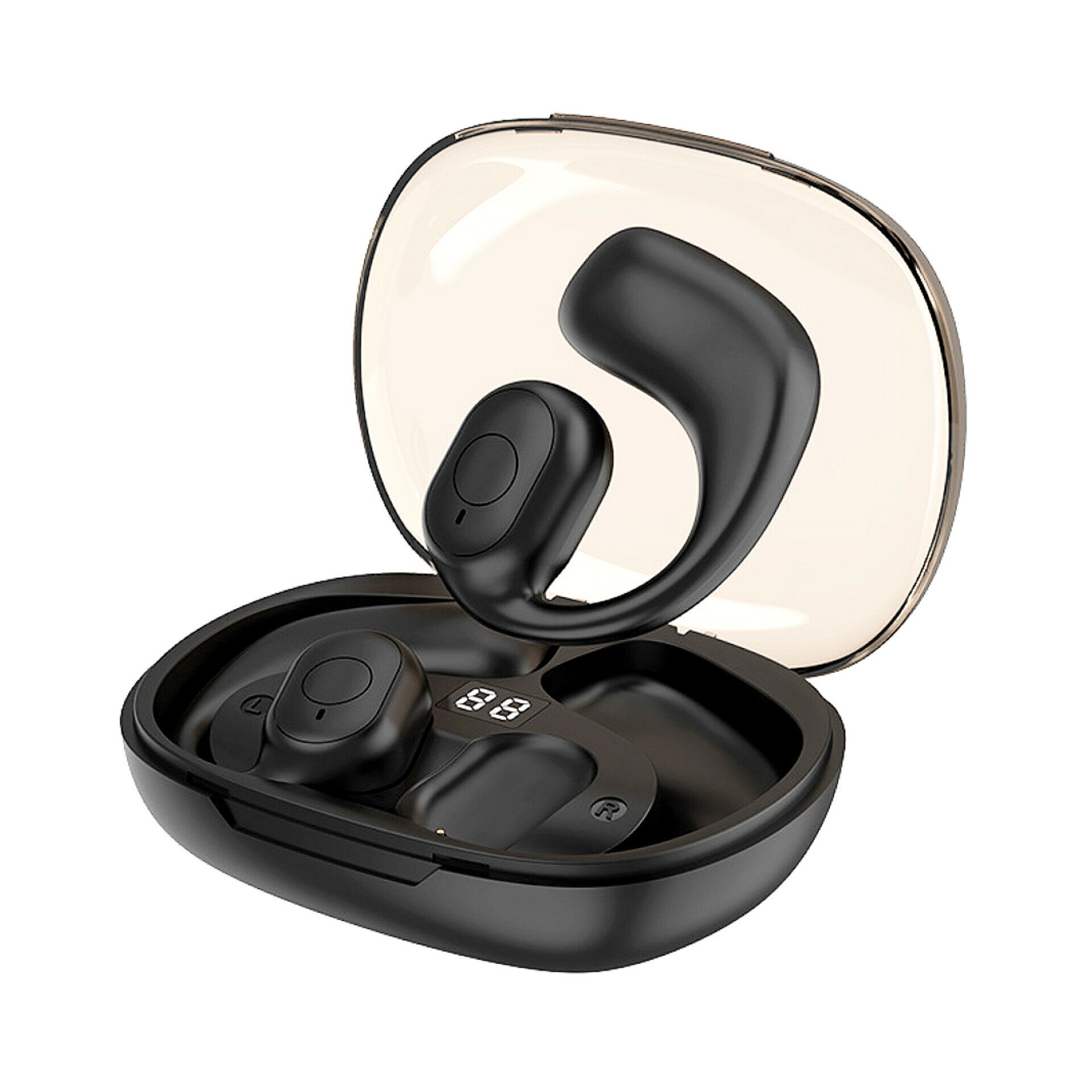 Беспроводные OWS наушники с костной проводимостью, чёрный прозрачный