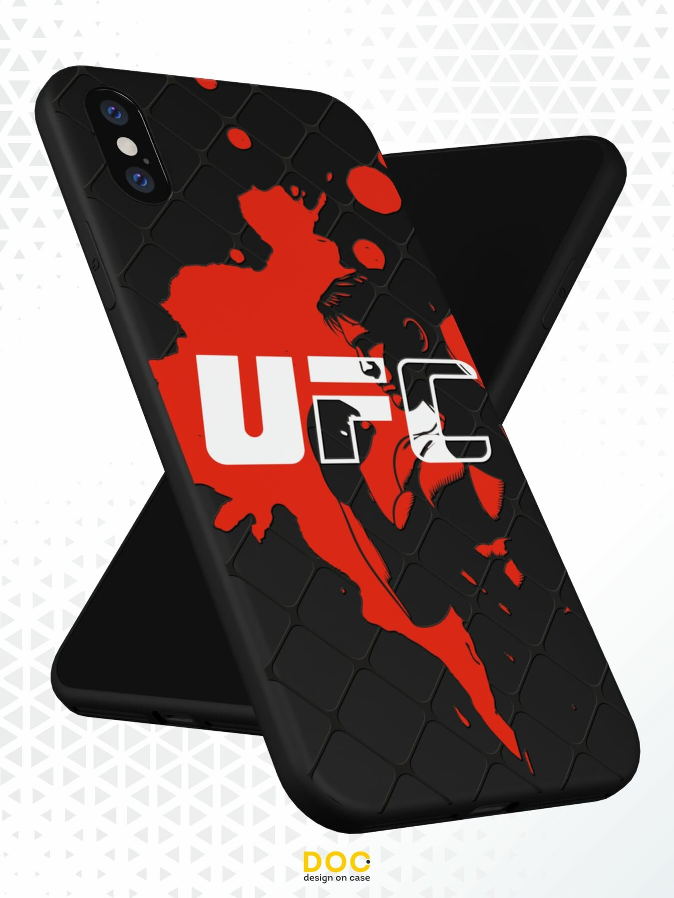 Силиконовый чехол DesignOnCase на iPhone XS/X, защита камеры, черный, с принтом ЮФС — фото 1