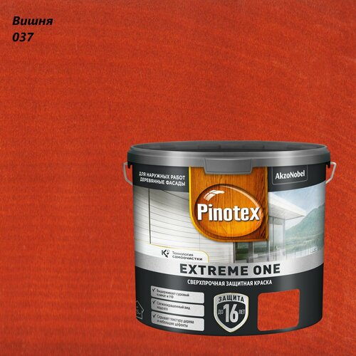 фото Краска сверхпрочная для деревянных фасадов pinotex extreme one (2,5л) вишня 037