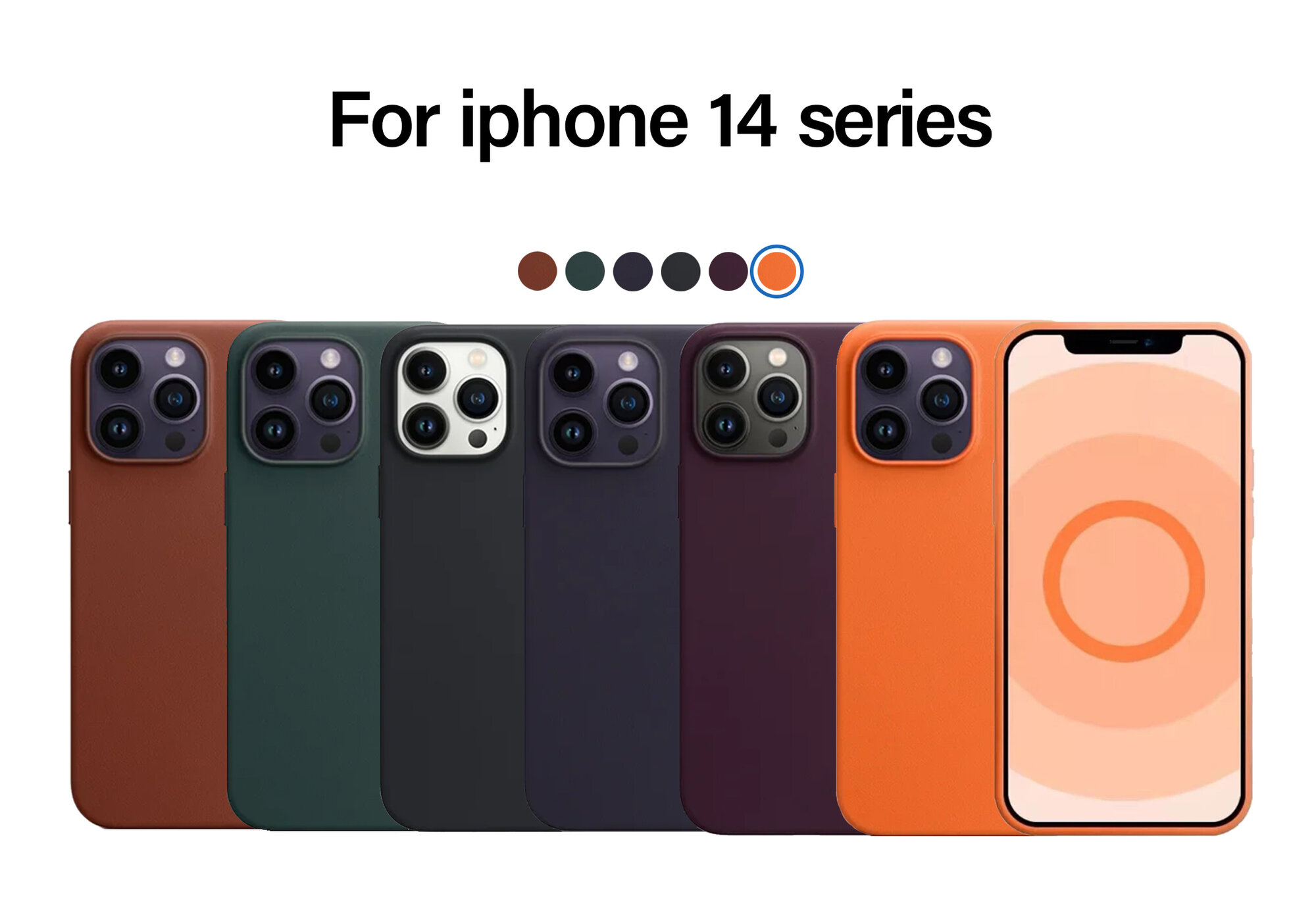 Чехол Leather Case MagSafe для iPhone 14 Pro Max 6.7", темная вишня Dark Cherry (6) — фото 1