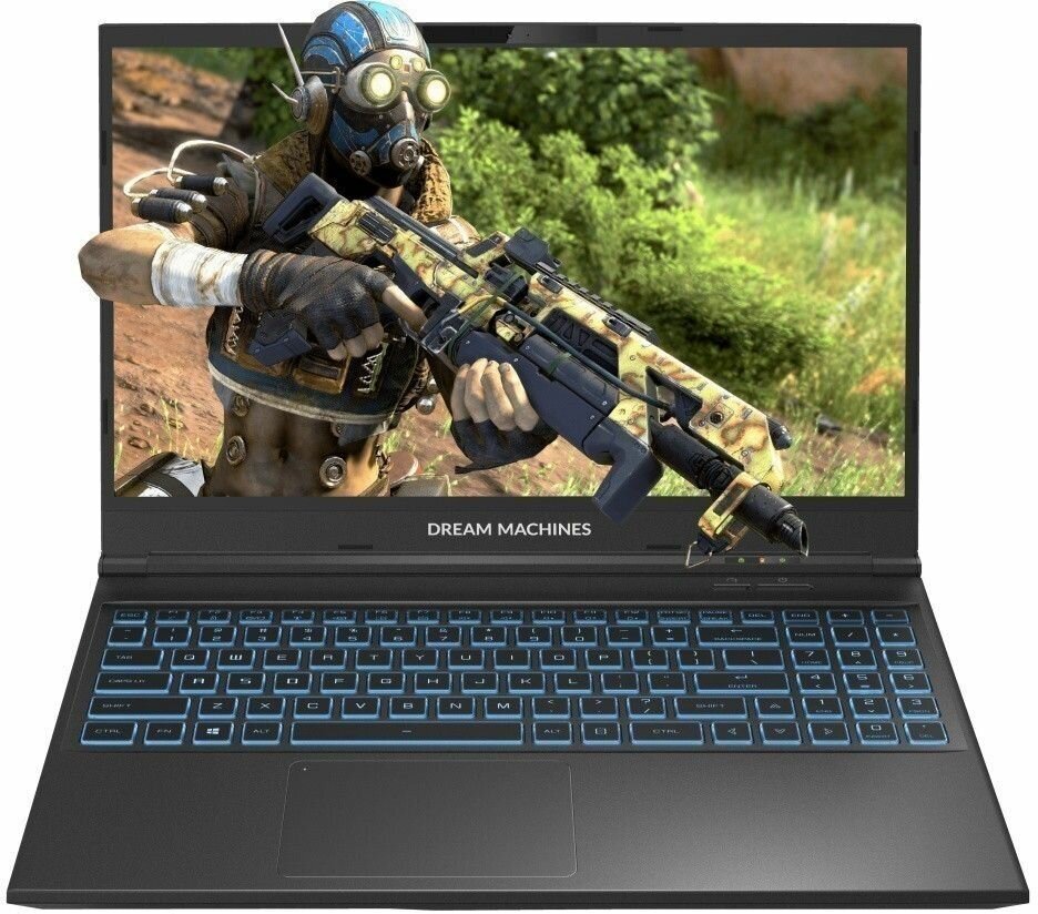 Ноутбук Dream Machines RG3060-15KZ50 Intel Core i7-12700H/16Gb/1Tb M.2 SSD Nvme/15.6" FHD AG WVA 144Hz/Nvidia RTX 3060 6Gb/WiFi6/BT/No OS/Black
