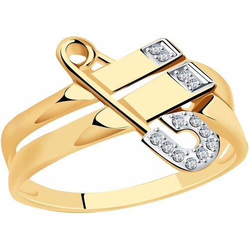 фото Золотое кольцо александра кл3940сбк с фианитом diamant-online