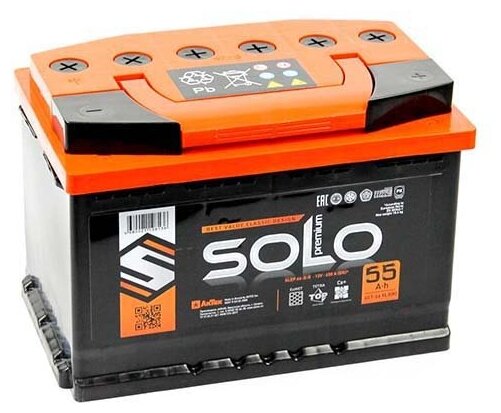 Аккумулятор 6СТ-55 Solo Premium Обратная полярность 530A 242x175x190 SLEP553R