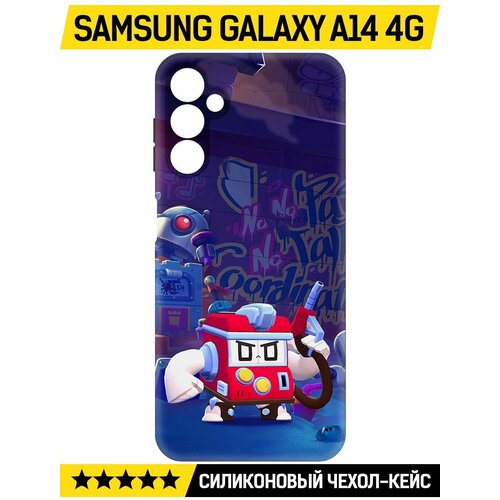 Чехол-накладка Krutoff Soft Case Brawl Stars - V8-БИТ для Samsung Galaxy A14 4G (A145) черный чехол накладка krutoff soft case brawl stars контрабандистка пенни для samsung galaxy a14 4g a145 черный