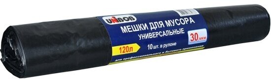 Мешки для мусора Unibob 120 л, рулон 10 шт, черные