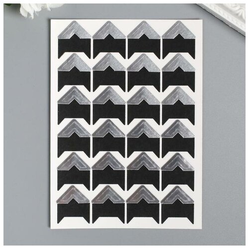 Набор уголков с кармашком для фотографий 24 уголка Стиль серебро 125х9 см 293₽