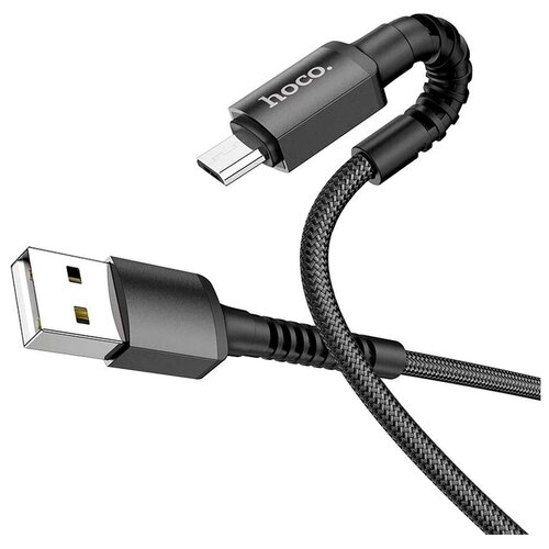 USB Кабель Micro, HOCO, X71, черный usb кабель ldnio ls421 micro длина 1м максимальный ток 2 4а угловой коннектор нейлоновая оплетка серый