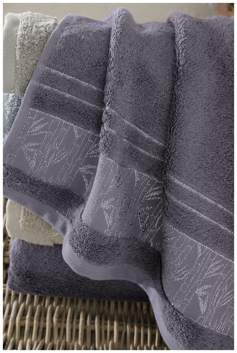 Полотенце Arya Бамбуковое 50X90 Giza Светло-Пурпурный - фотография № 2