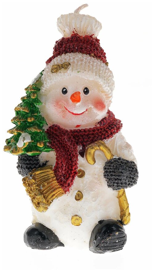 Snowmen н. г. свеча снеговик с елочкой 7х5,5х11,5см Е80942