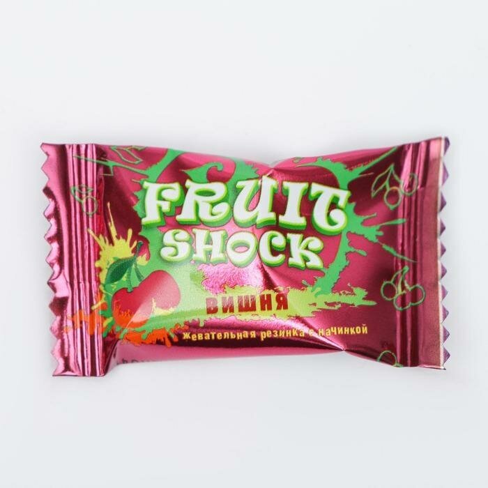 Жевательная резинка Fruit Shock с начинкой вишня, 4 г(100 шт.)