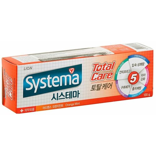 Зубная паста Systema total care комплексный уход со вкусом апельсина, 120 г, 3 шт зубная паста с ароматом жасмина systema breath care 120г