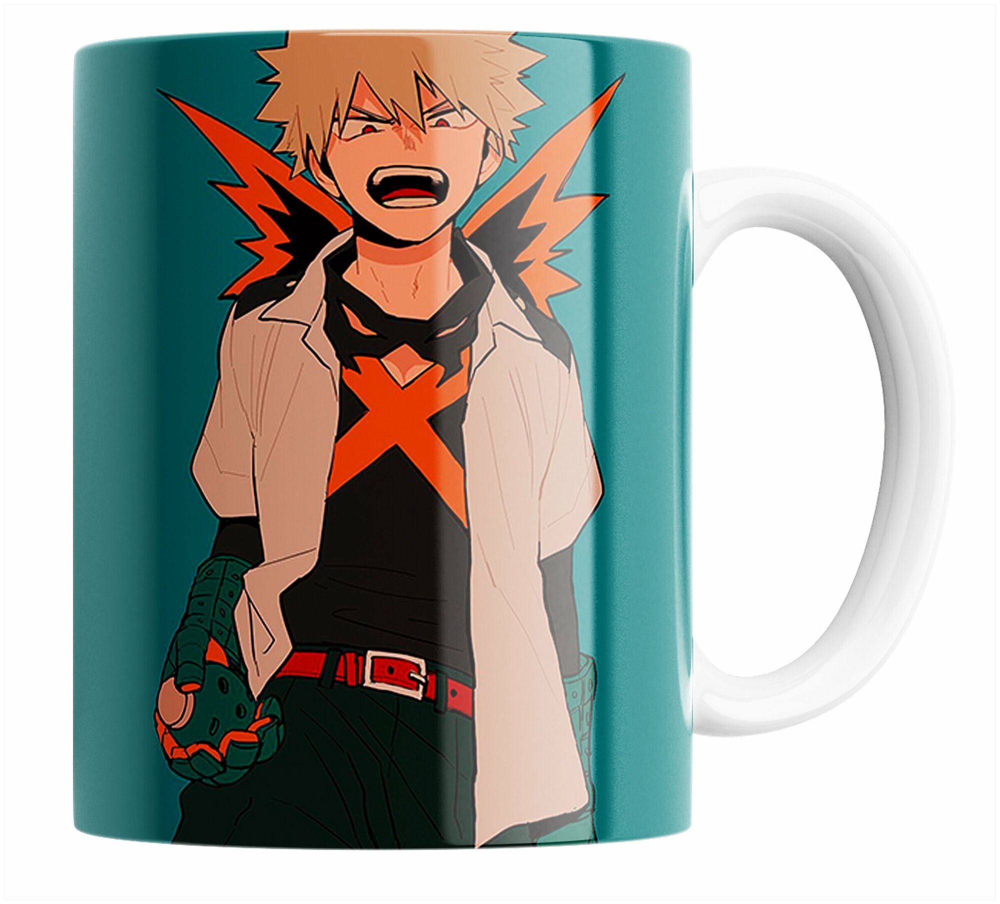 Кружка с принтом Аниме Моя Геройская Академия Бакуго Кацуки My Hero Academia Bakugo Katsuki персонажи