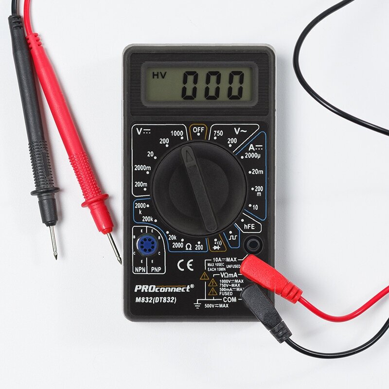 Портативный мультиметр цифровой M832(DT832) с функцией прозвонки цепи, тестер электрический