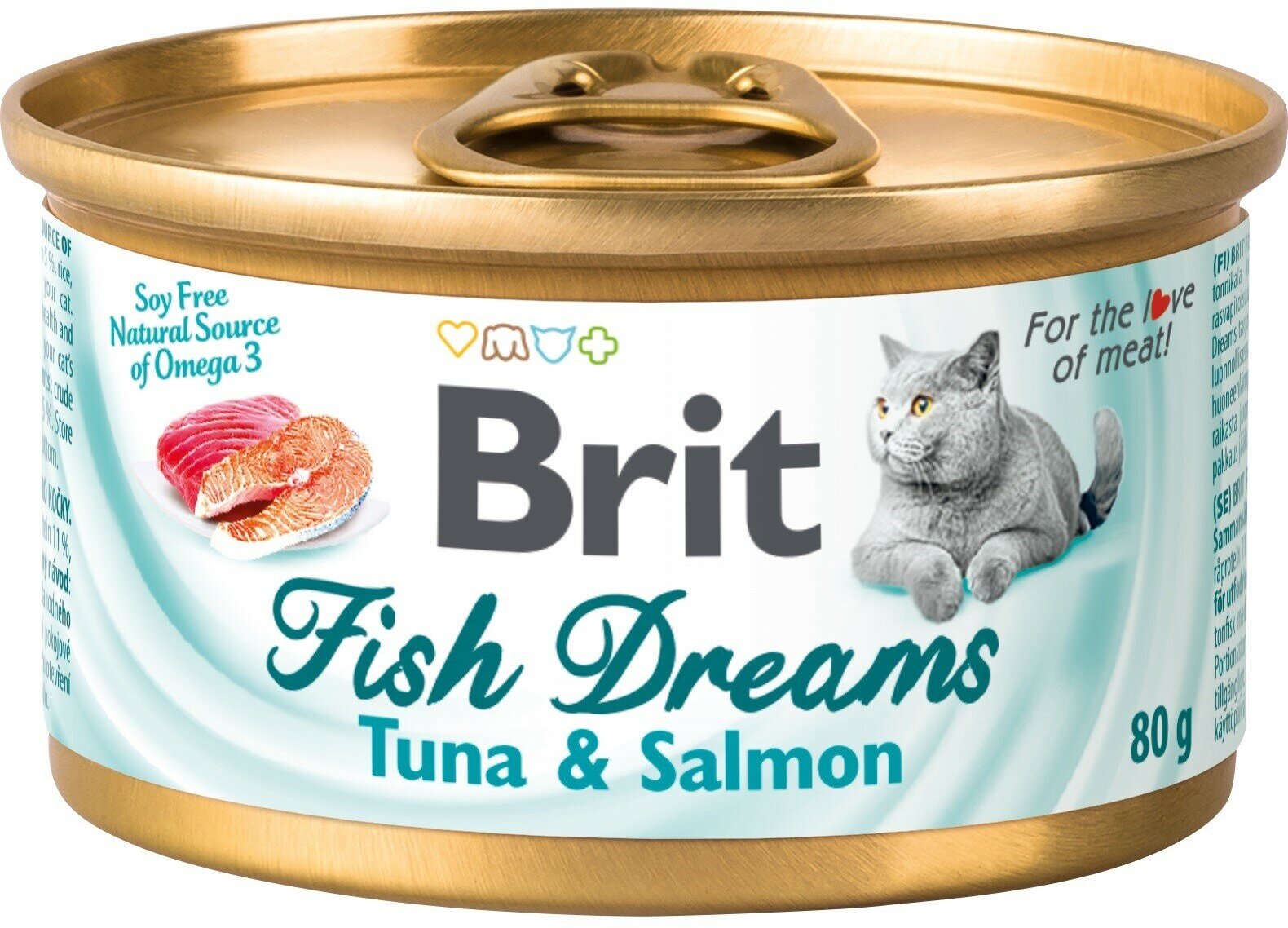 Влажный корм для кошек Brit Fish Dreams Тунец и лосось, 80 г - фотография № 8