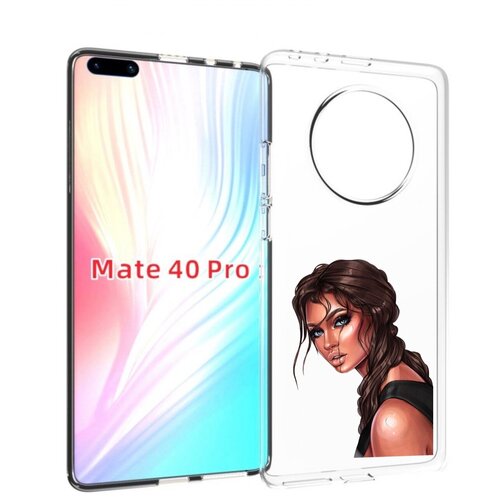 Чехол MyPads красивая-девушка-в-черной-майке женский для Huawei Mate 40 Pro (NOH-NX9) задняя-панель-накладка-бампер