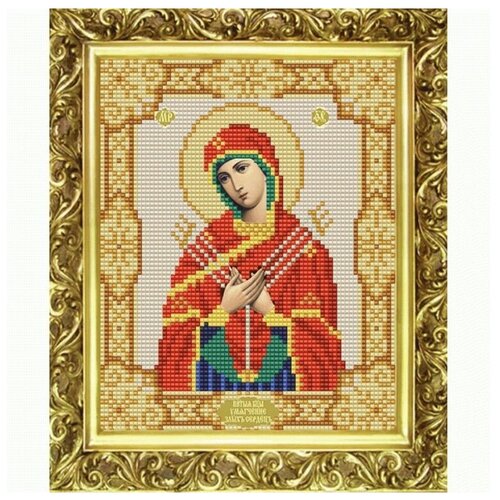 Рисунок на ткани Конёк Богородица Умягчение Злых Сердец, 15x18 см