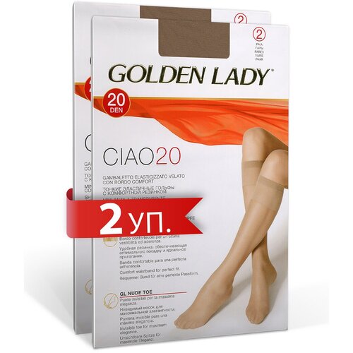 Гольфы Golden Lady, 20 den, 4 пары, размер 0 (one size) , бежевый гольфы для девочки 40 den капроновый 3 пары гольфы детские капроновые