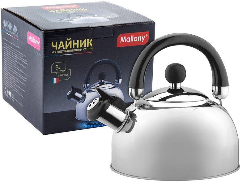 Чайник со свистком Mallony DJA-3023, 3.0л, нержавеющая сталь (капсульное дно) (900055)
