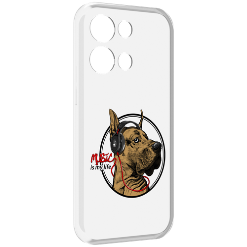 Чехол MyPads музыкальная собака для OPPO Reno8 Pro задняя-панель-накладка-бампер