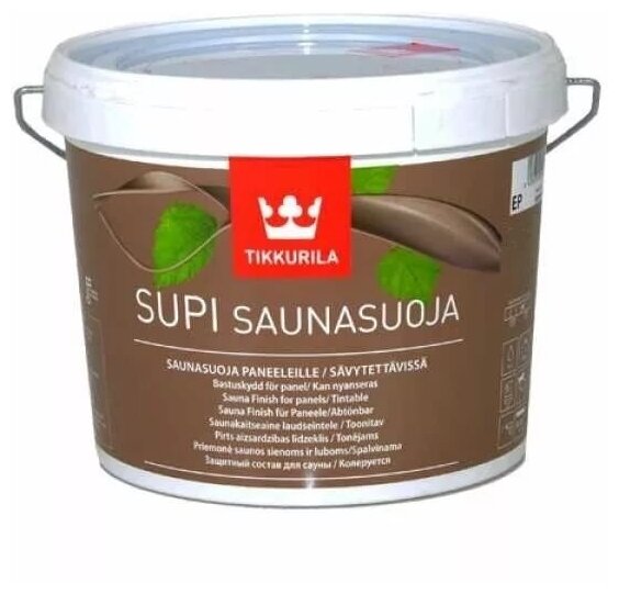 Состав защитный для бани акрилатный Тиккурила Супи Саунасуоя / Tikkurila Supi Saunasuoja полуматовый 9 л.