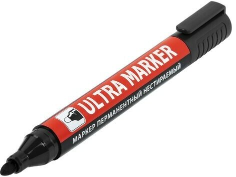 Маркер перманентный ULTRA MARKER, черный, 3,5 мм, с клипом, BRAUBERG, 152204