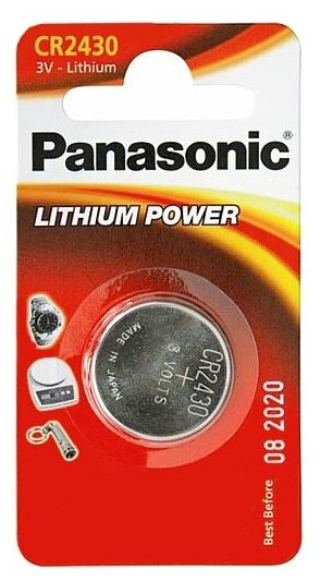 Батарейка Panasonic CR 2430 Bli 1 Lithium (CR-2430EL/1B) - фото №4
