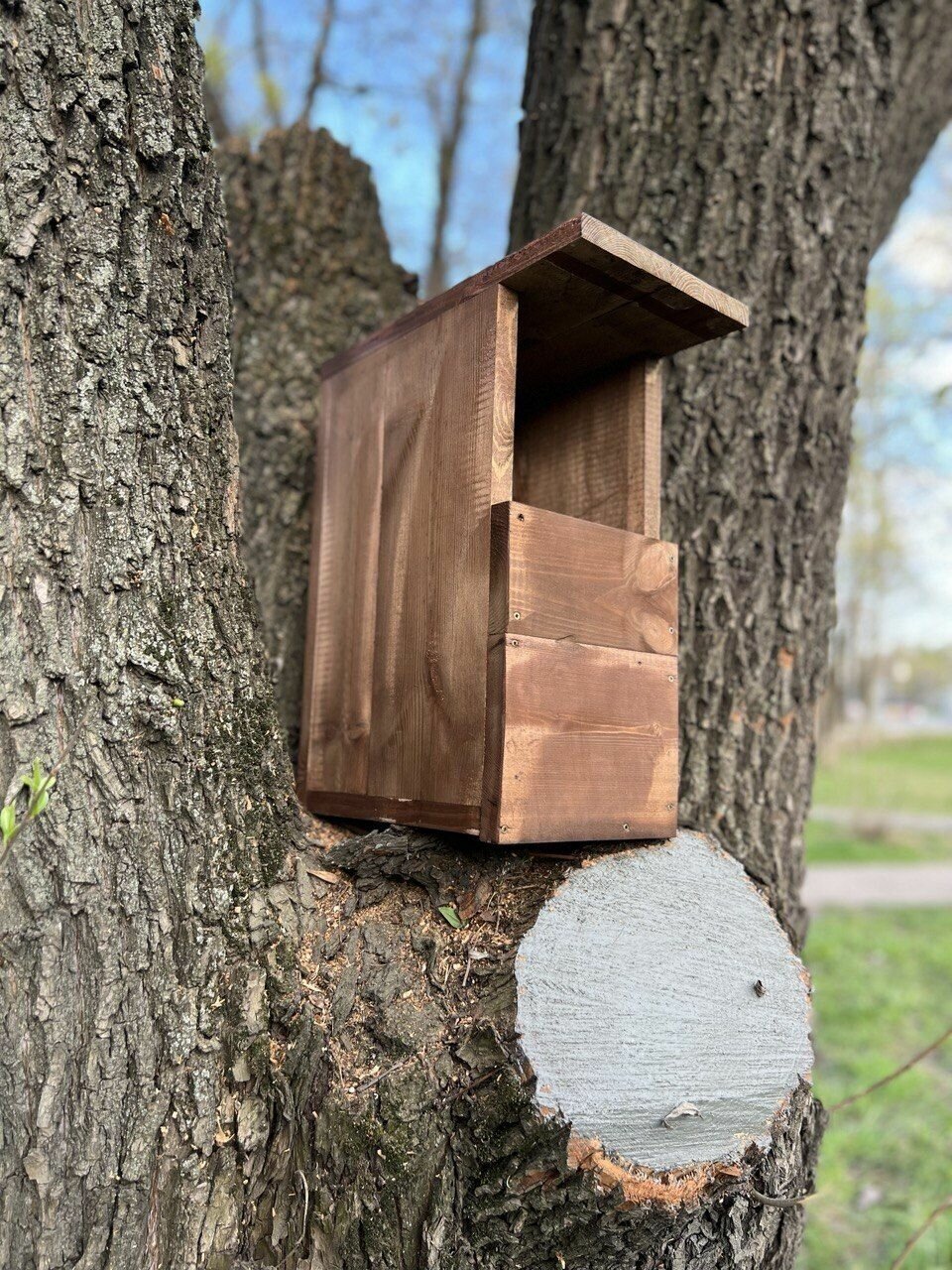 Деревянный скворечник-совятник для птиц сов из дерева сосны, собранный, WS-006 - фотография № 10