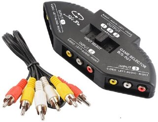 Аудио-видео AV RCA switch, 3rca переключатель 3-1, свитчер на 3 тюльпана